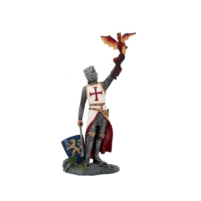 Cavaliere Templare con Drago-20 cm