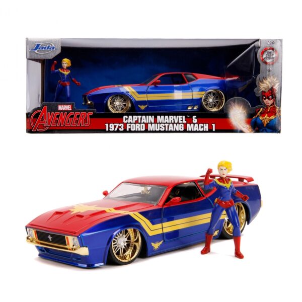 JADA 1/24 - Marvel Captain Marvel 1973 Ford Mustang Mach 1