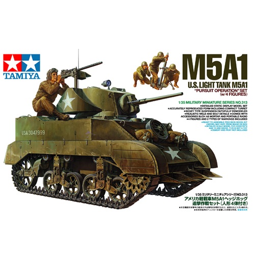 TAMIYA 1/35 - 1/35 U.S. Light Tank M5A1 Pursuit Operation Set