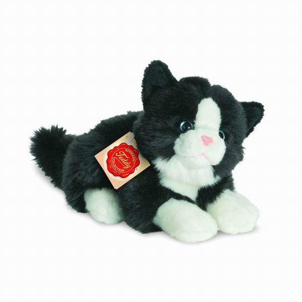 TEDDY - GATTO BIANCO NERO 20 CM