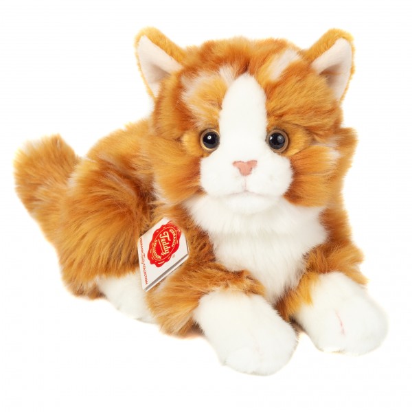 TEDDY - Gatto sdraiato a strisce rosse 20 cm