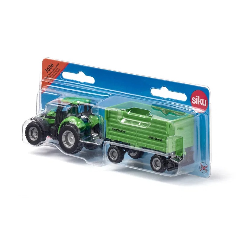 SIKU - DEUTZ-FAHR with Fortuna 4-wheel-trailer - DIMENSIONI: 168x35x47 mm