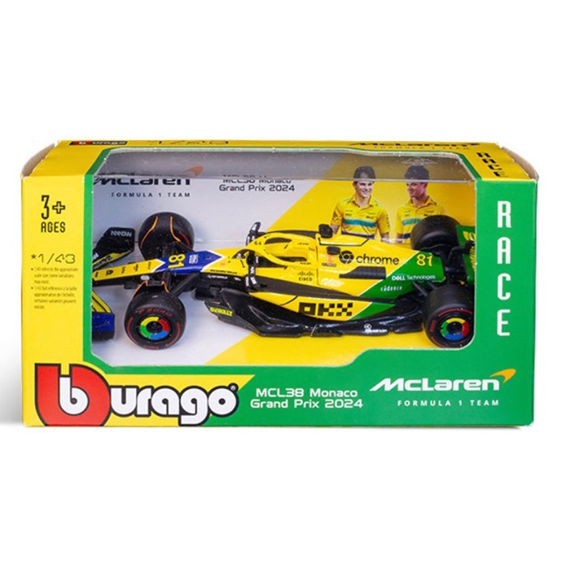 BBURAGO 1/43 -MCLAREN F1 MCL 38 2024 N.81 PIASTRI - MONACO GP 2024